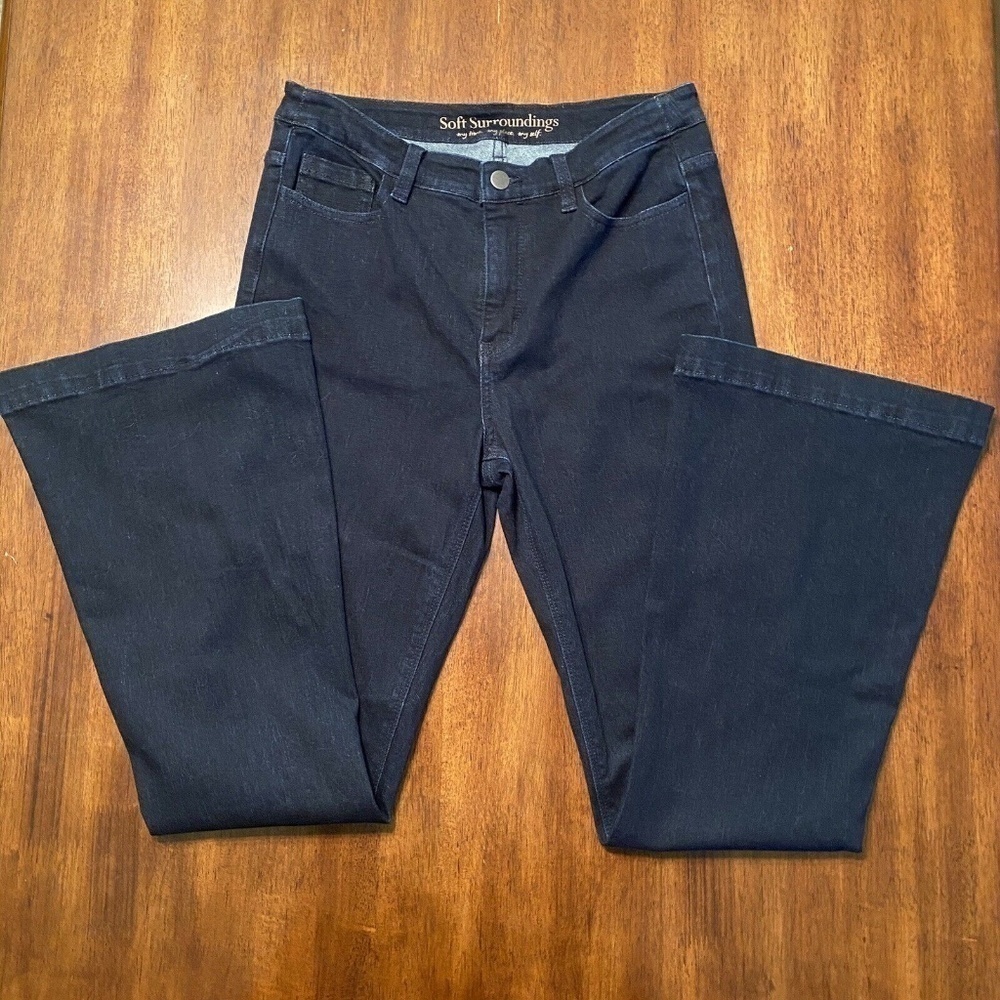 Soft Surroundings Flare Jeans Size 6 Dark Wash